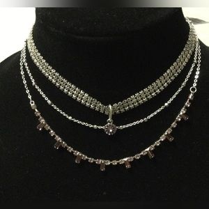 FREE PEOPLE RHINESTONE LAYERED NECKLACE